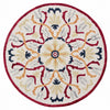 4’ Round Red and Ivory Floral Filigree Area Rug