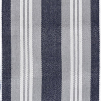 2’ x 6’ Navy and Ivory Striped Runner Rug