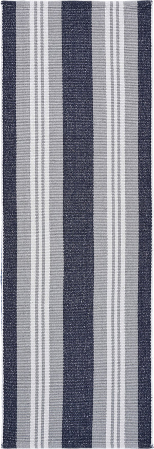 2’ x 6’ Navy and Ivory Striped Runner Rug