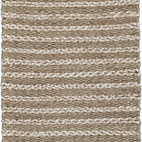 2’ x 6’ Tan and Beige Braided Stripe Runner Rug