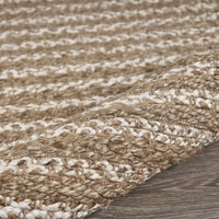 2’ x 6’ Tan and Beige Braided Stripe Runner Rug