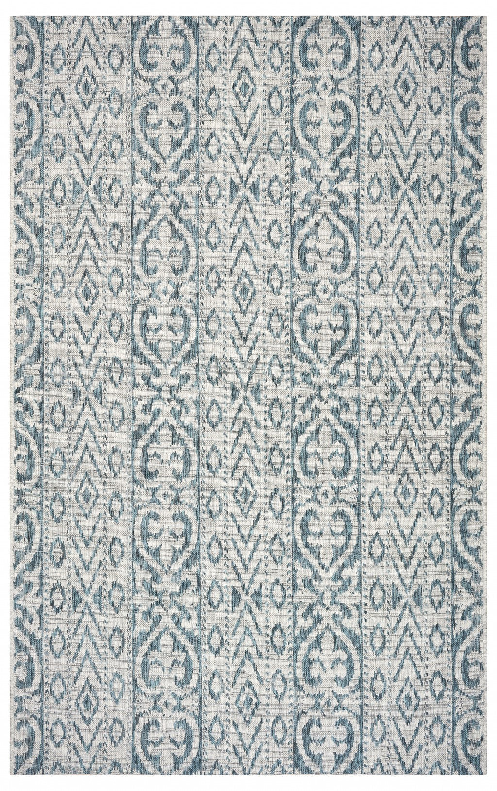 5’ x 8’ Blue Geometric Indoor Outdoor Area Rug