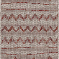 2’ x 3’ Red Zigzag Indoor Outdoor Scatter Rug