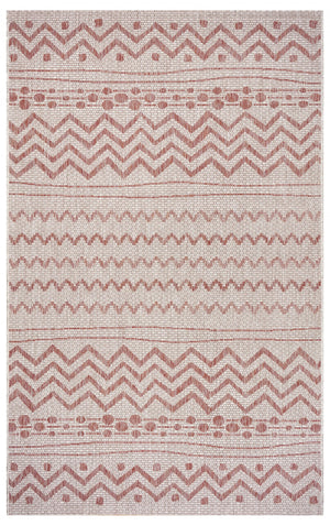 5’ x 8’ Red Zigzag Indoor Outdoor Area Rug