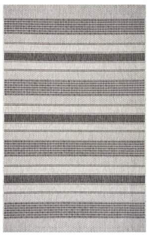 5’ x 8’ Monochrome Striped Indoor Outdoor Area Rug