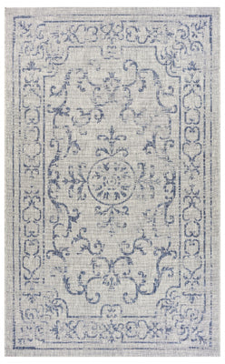 8’ x 10’ Blue Ornate Indoor Outdoor Area Rug