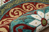 7’ Round Red and Sage Medallion Area Rug