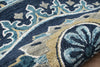 7’ Round Blue Floral Medallion Area Rug