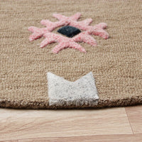 5’ Round Taupe Boho Chic Motif Area Rug