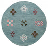 5’ Round Blue Minimal Design Area Rug