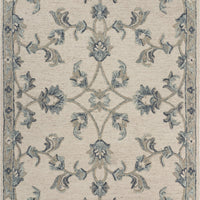 5’ x 7' Beige and Blue Filigree Area Rug