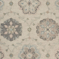 7’ x 9' Ivory Intricate Floral Area Rug