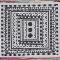 3’ x 5’ Grayscale Geometric Center Area Rug