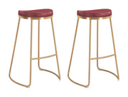 Bree Barstool (Set of 2) Burgundy &amp; Gold