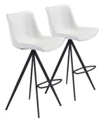 Aki Bar Chair (Set of 2) White &amp; Black