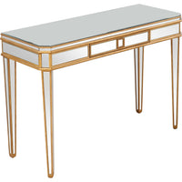 Antiqued Gold Finish Console Table