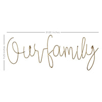 Minimalist Gold Metal Our Family Wall Sign