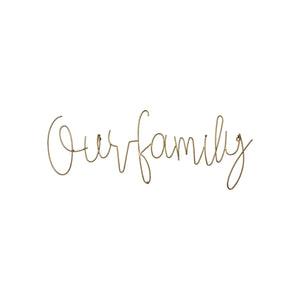 Minimalist Gold Metal Our Family Wall Sign