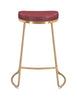 Bree Counter Stool (Set of 2) Burgundy &amp; Gold