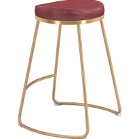 Bree Counter Stool (Set of 2) Burgundy &amp; Gold