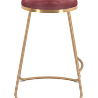 Bree Counter Stool (Set of 2) Burgundy &amp; Gold