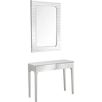 Silver Striped Mirror and Console Table