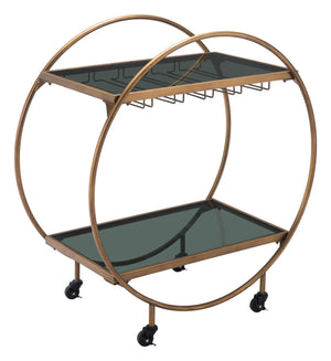 Arc Bar Cart Gold and Black