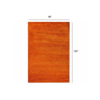 8’ x 10’ Orange Modern Shimmery Area Rug