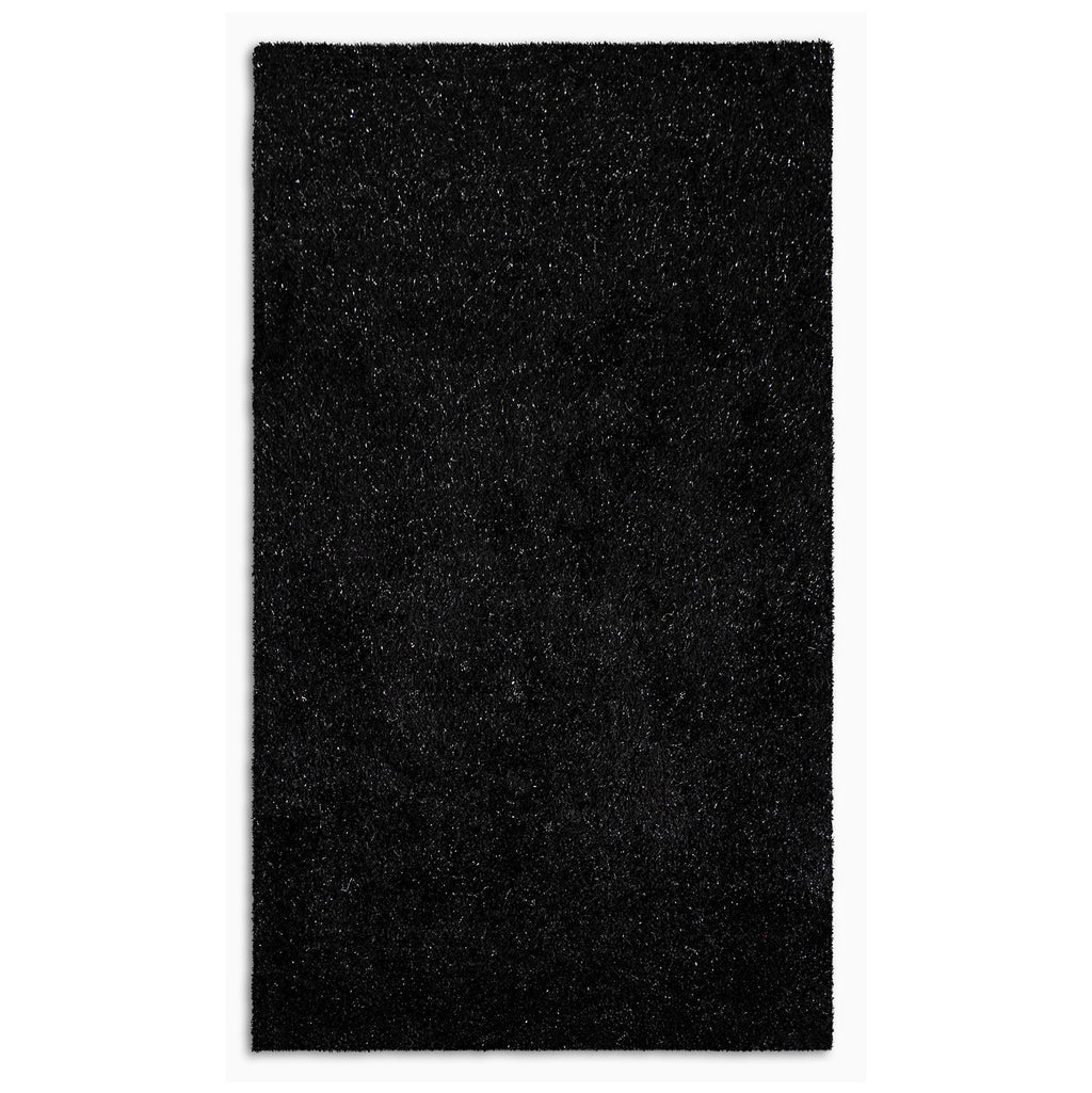 2’ x 8’ Black Textured Modern Runner Rug