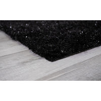 2’ x 8’ Black Textured Modern Runner Rug