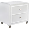 White Upholstered 2 Drawer Nightstand