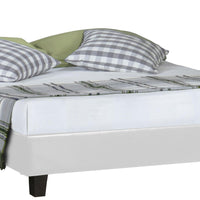 White Platform King Bed with Two Nightstands