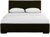 Brown Upholstered Queen Platform Bed