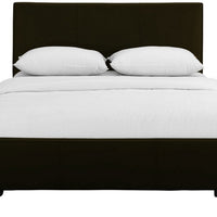 Brown Upholstered Queen Platform Bed