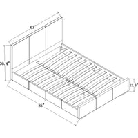 Brown Upholstered Queen Platform Bed