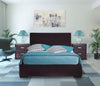 Brown Upholstered Queen Platform Bed