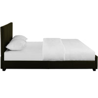 Brown Upholstered King Platform Bed