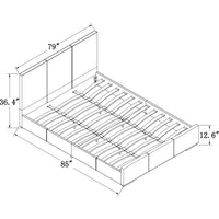 Brown Upholstered King Platform Bed