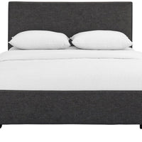 Grey Upholstered Twin Platform Bed