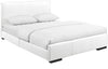 White Upholstered Queen Platform Bed