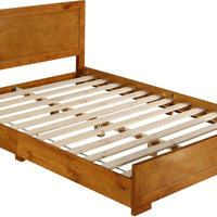 Oak Wood Queen Platform Bed