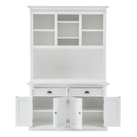 Classic White Buffet Hutch Unit with 2 Adjustable Shelves