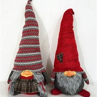 Red and Gray Holiday Plaid Boy Gnome