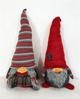 Red and Gray Holiday Plaid Boy Gnome