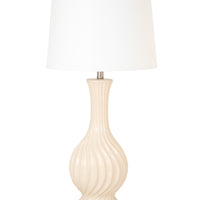 Set of 2 Beige Curved Ceramic Table Lamps