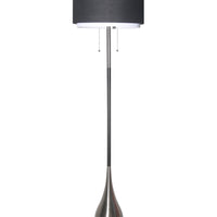 Reverse Teardrop Black and Chrome Floor Lamp