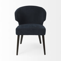 Dark Navy and Black Mid Century Wingback Dining Chair