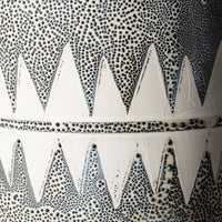 Gray and White Tribal Pattern Vase