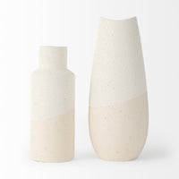 Blush Two Tone Organic Crackle Glaze Ceramic Vase