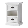 Classic White Two Drawer Nightstand Unit with Basket